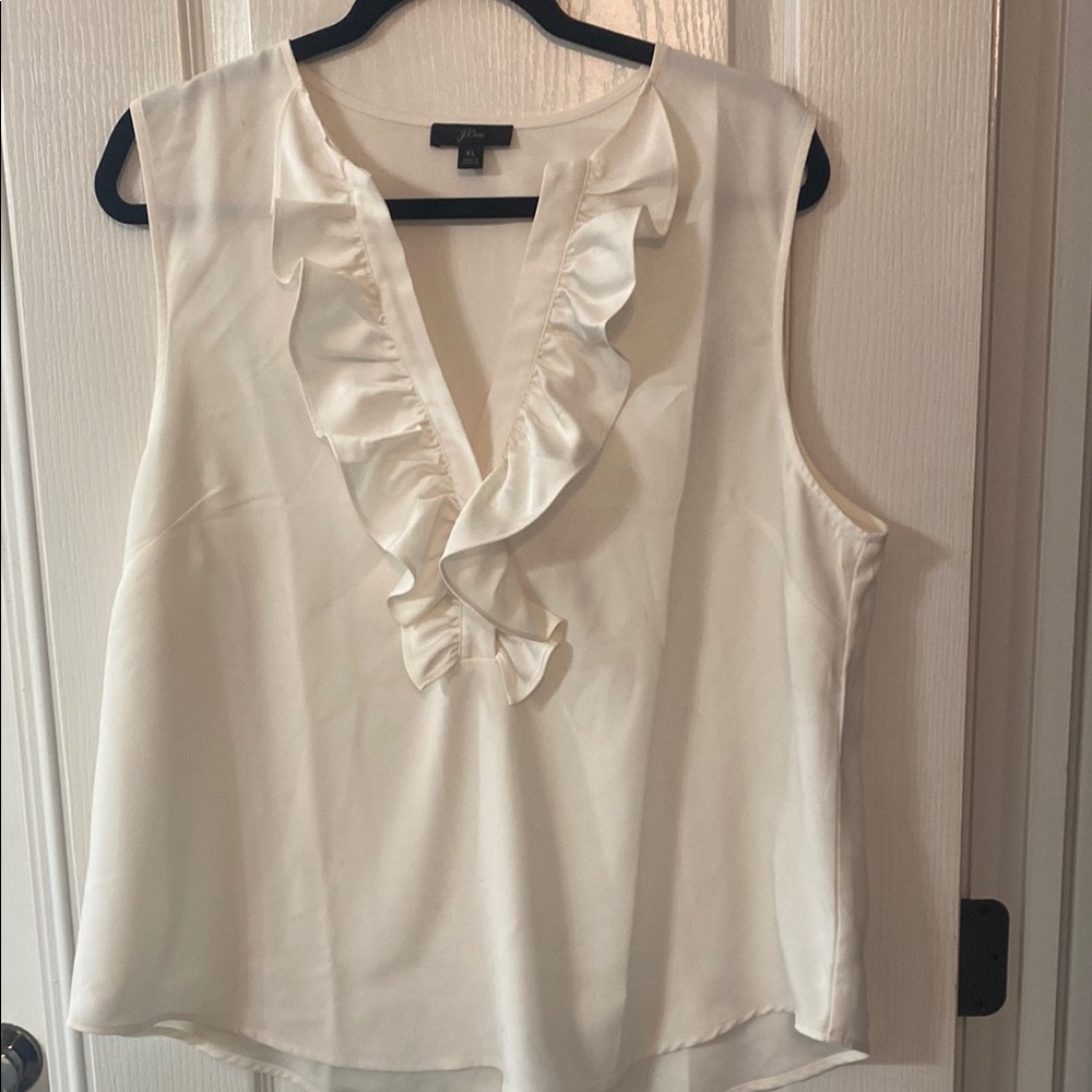 J.Crew Elegant Cream Sleeveless Blouse
